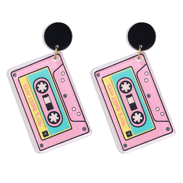 Wholesale Three-dimensional Fun Tape Earrings Acrylic JDC-ES-WaN001