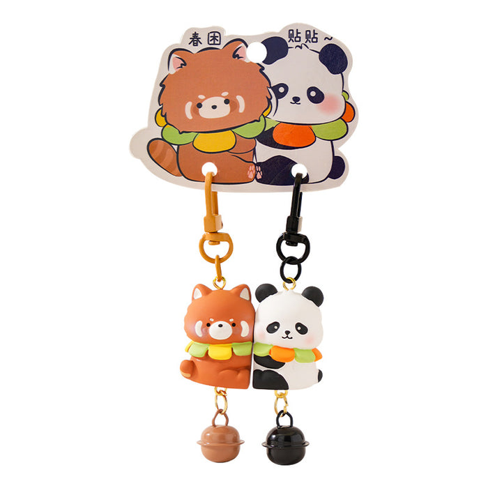 Wholesale Resin Big And Small Bear Keychain Magnetic Couple Bag Pendant Spring Everyday Gift