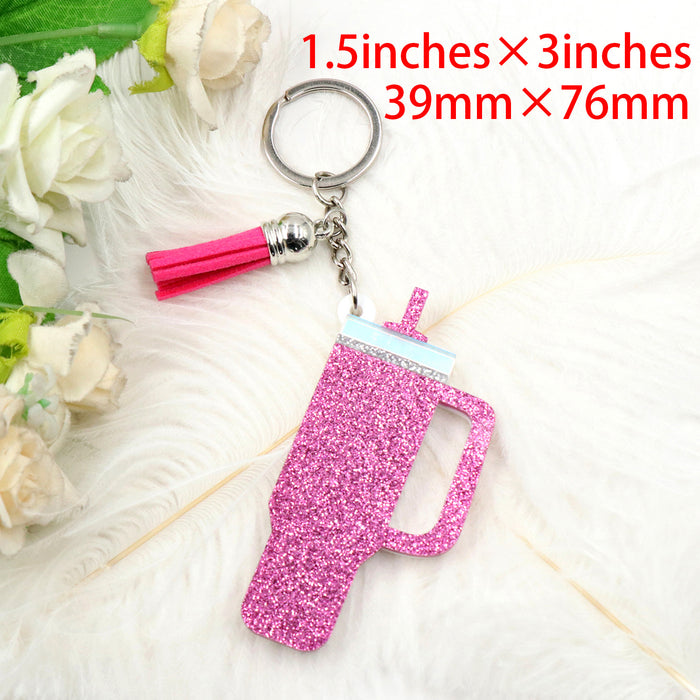 Wholesale Cup Glitter Acrylic Keychain JDC-KC-XYan010