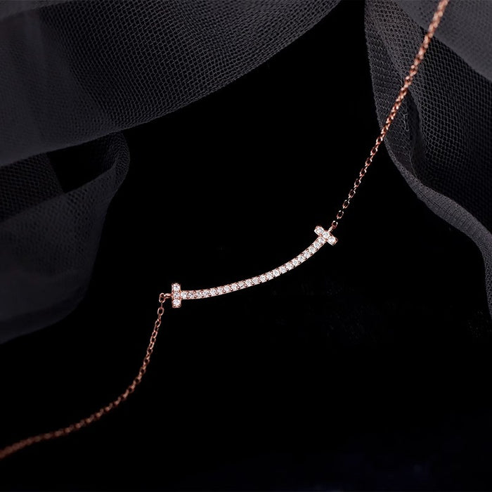 Wholesale  Necklace Women's Diamond Pendant  Clavicle Chain Titanium Steel Necklace