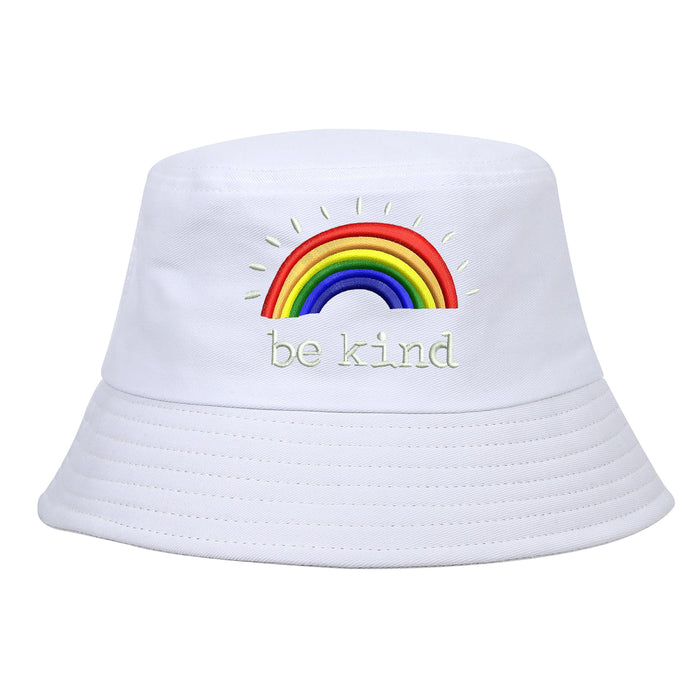 Wholesale Cotton Rainbow Embroidery Bucket Hat JDC-FH-ChenSheng002