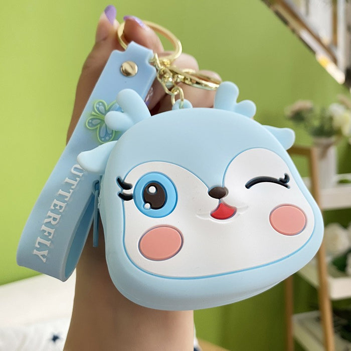 Wholesale Creative Cartoon Silicone Coin Purse Keychain JDC-KC-YanG054