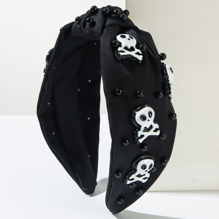 Wholesale Halloween Ghost Pumpkin Fabric Wide Brim Headband JDC-HD-HM027