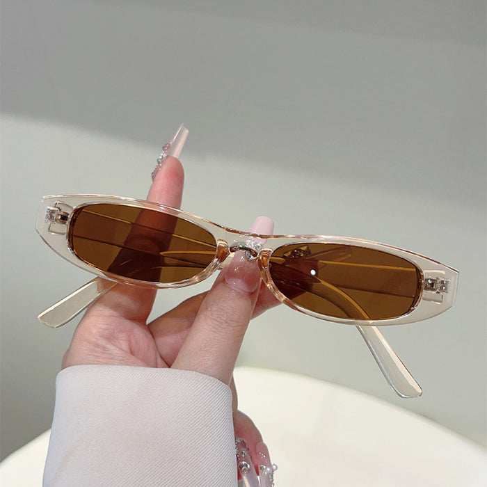Wholesale New oval frame fashionable and trendy sunglasses, retro sun protection street photography sunglasses
