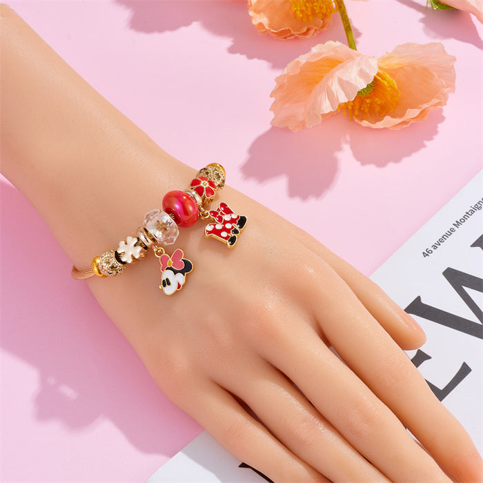 Wholesale Cartoon Beaded Opening Alloy Bracelet JDC-BT-xiaobo008