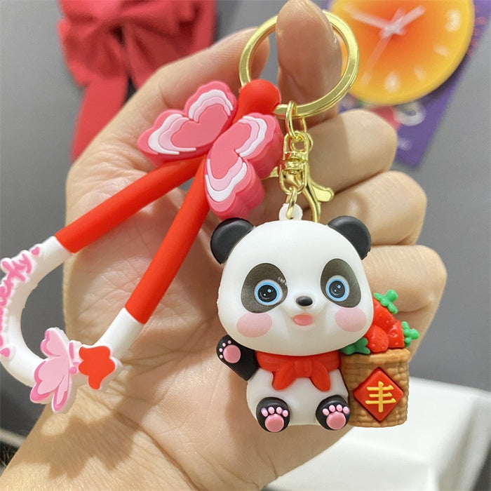 Wholesale PVC Cartoon Doll Panda Keychain JDC-KC-WuYi225