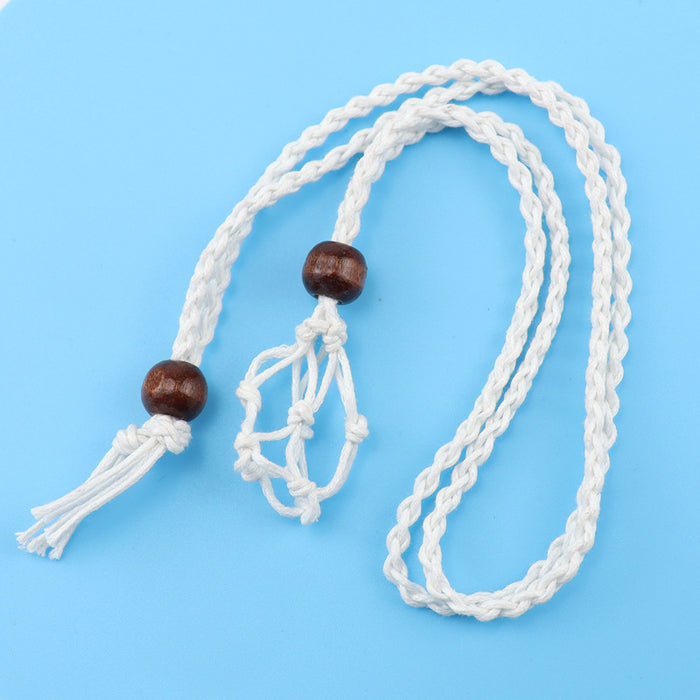 Wholesale Adjustable retractable mesh bag DIY hand woven pendant necklace