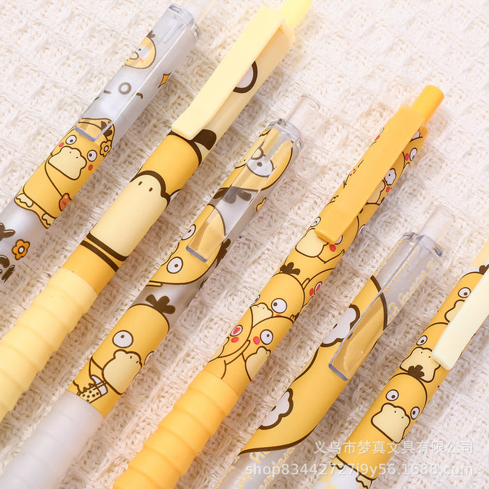 Wholesale 6pcs Cartoon neutral pen soft grip examination pen click pen signature pen