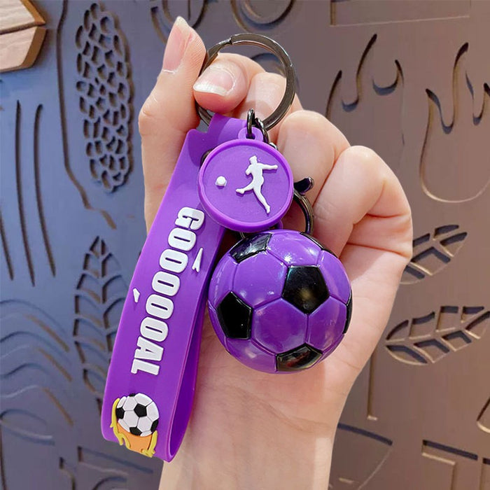 Wholesale Cartoon Football Trophy Keychain ABS Purple Car Key Accessory