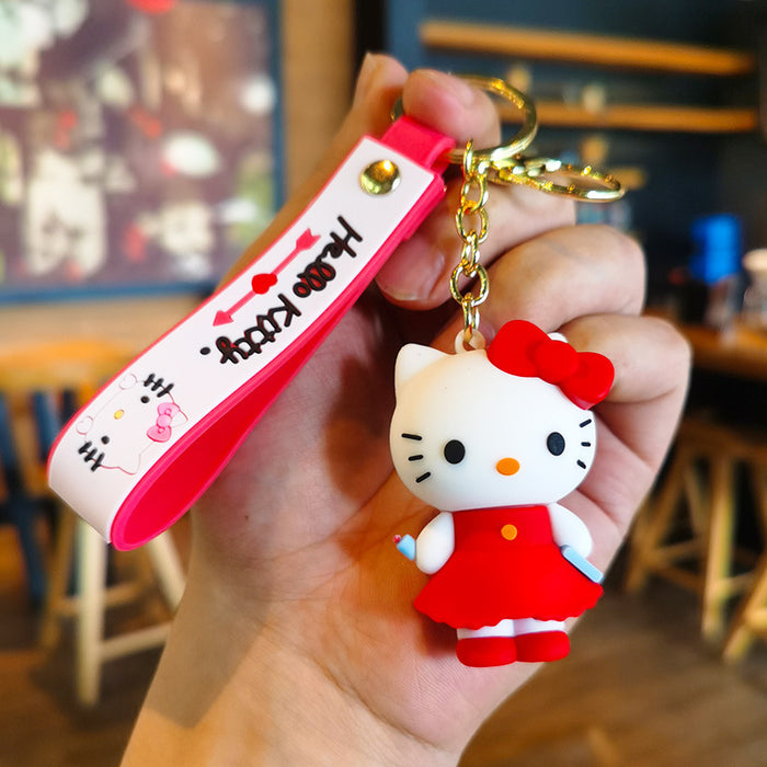 Wholesale Cartoon Keychain Cute  Cat School Key Chain Men's and Women's Bag Small Pendant