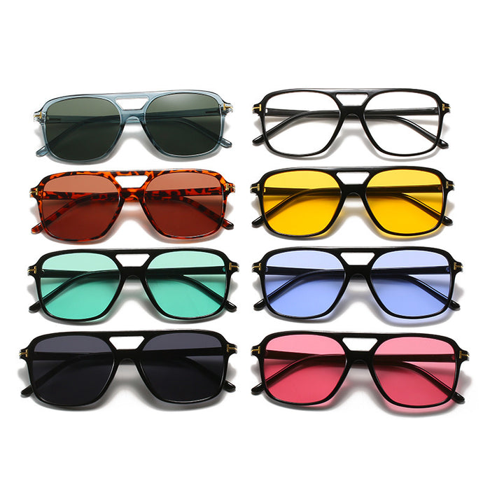 Wholesale New Double Beam Fashion Sunglasses, Trendy Sunglasses, Retro Fashion Square Sunglasses