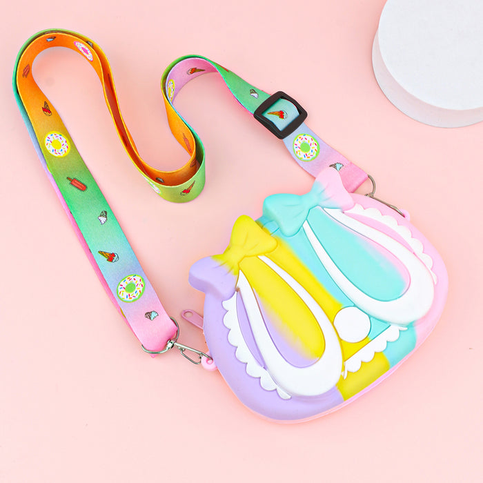 Wholesale Cartoon Silicone Zip Coin Purse for Kids Cute Crossbody Bag for Earphones MOQ≥5