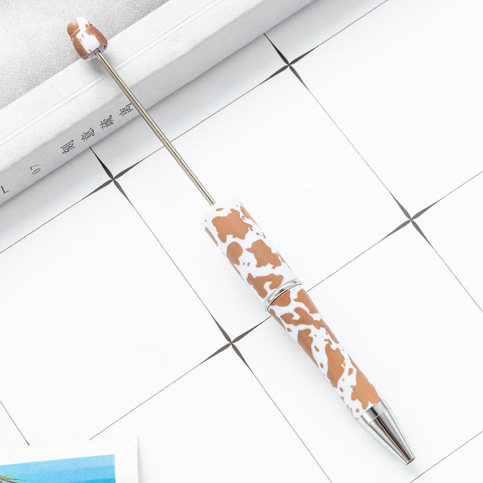 Wholesale DIY Beadable Pens Cow Print Leopard Print Christmas Plastic Pen DIY for Beaded JDC-PN-HuaH006