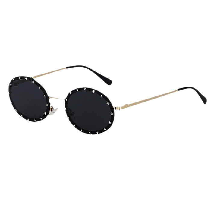 Wholesale Metal Frame PC Oval Diamond Sunglasses JDC-SG-ZS001