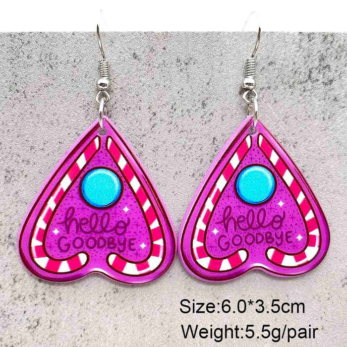 Wholesale Double-sided acrylic earrings Pink Christmas  pendant earrings