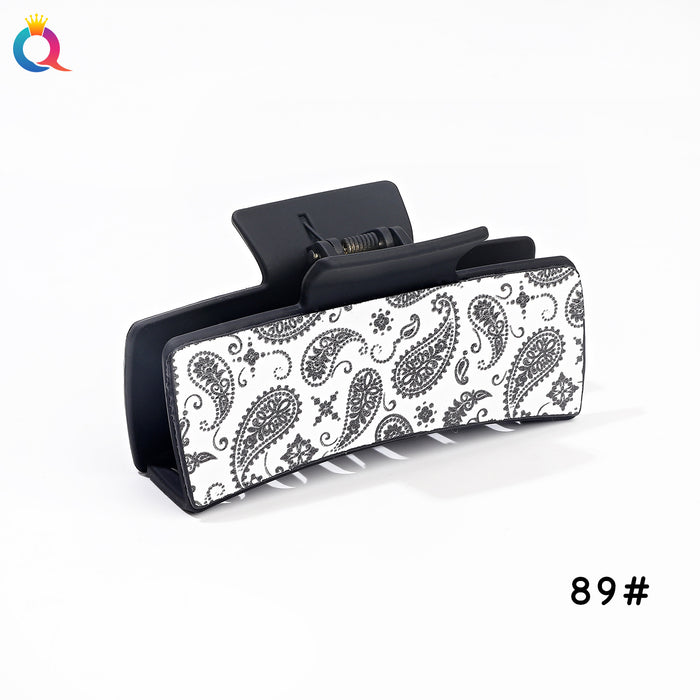 Wholesale  leopard print retro square Hair Clips