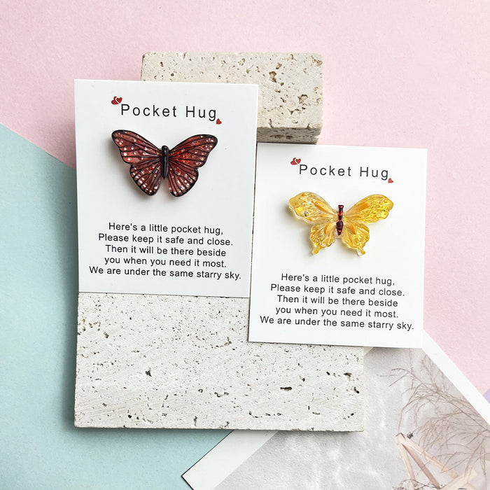 Wholesale gradient butterfly pocket Decorations hug card