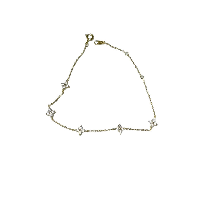 Wholesale S925 sterling silver Clover bracelet female zircon High sense bracelet