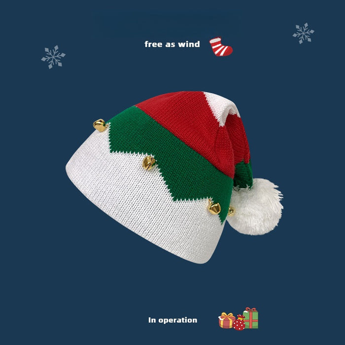 Wholesale  bell ball Christmas hat  knitted wool hat