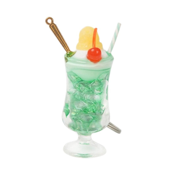 Wholesale Trendy ABS Simulated Fruit Tea Ice Cup Keychain Pendant Decorative Bag Charm Gift MOQ≥5