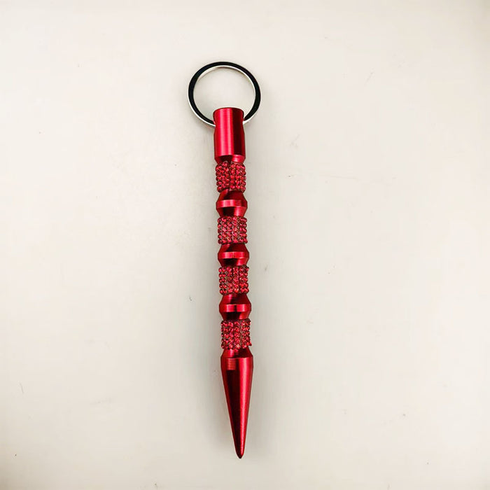 Wholesale Chic Rhinestone Self Defense Stick Keychain Black Alloy Fashion Jewelry Accessory Gift