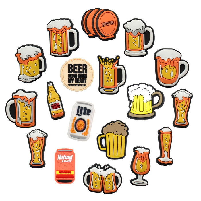 Wholesale Random 100pcs Beer Cartoon Crocs Shoe Buckle JDC-SC-XiaoY005