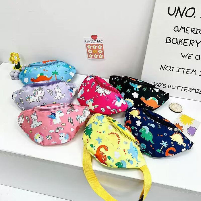 Wholesale children's waist bag cartoon dinosaur bag fashion girls coin purse chest bag
