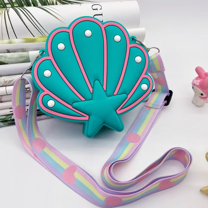 Wholesale shell silicone bag children's n coin purse shoulder diagonal bag