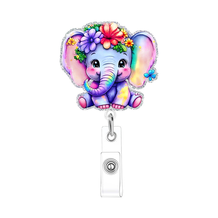 Wholesale Acrylic Cute Animal Series Retractable Easy-pull Buckle Lanyard Keychain JDC-KC-CHai004