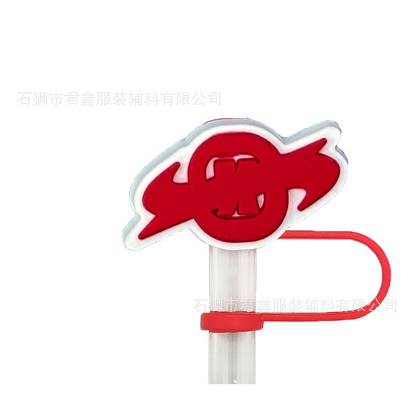 Wholesale 50pcs Red Community Straw Cap  Decorative Dust Plug Straw Cover