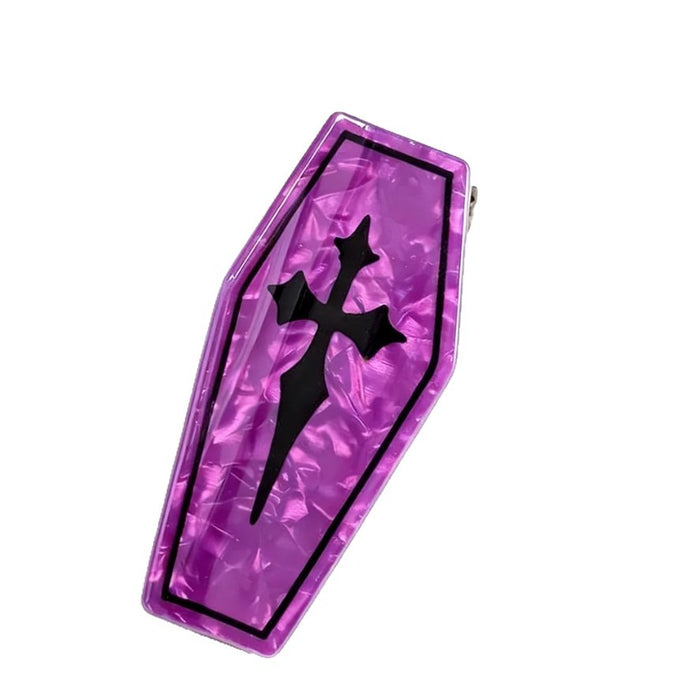Wholesale  Gothic Punk Coffin Hair Claw Clip PVC Decorative Hair Accessory Party Gift Boutique Resale