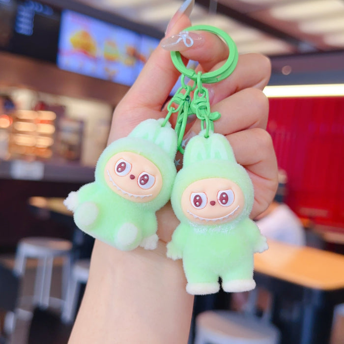 Wholesale 3D flocked cute cartoon keychain