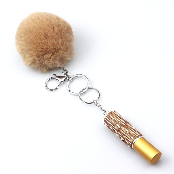 Wholesale Hair Ball Perfume Spray Diamond 2-Piece Keychain JDC-KC-TouMS082