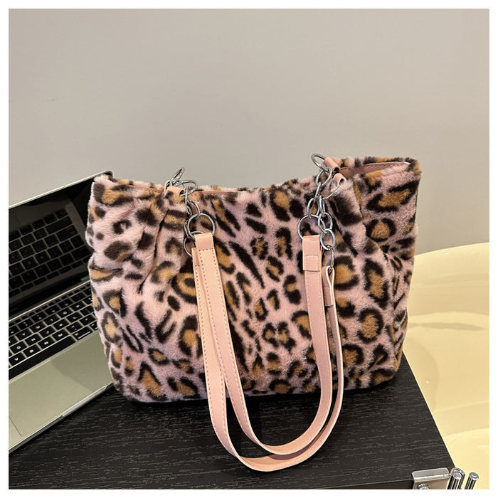 Wholesale Stylish Leopard Print Plush Shoulder Bag JDC-SD-ShengShi003