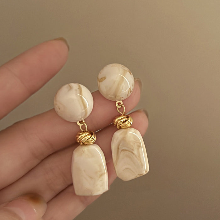 Wholesale Retro Gold Plated Natural Stone Earrings JDC-ES-BoYue004