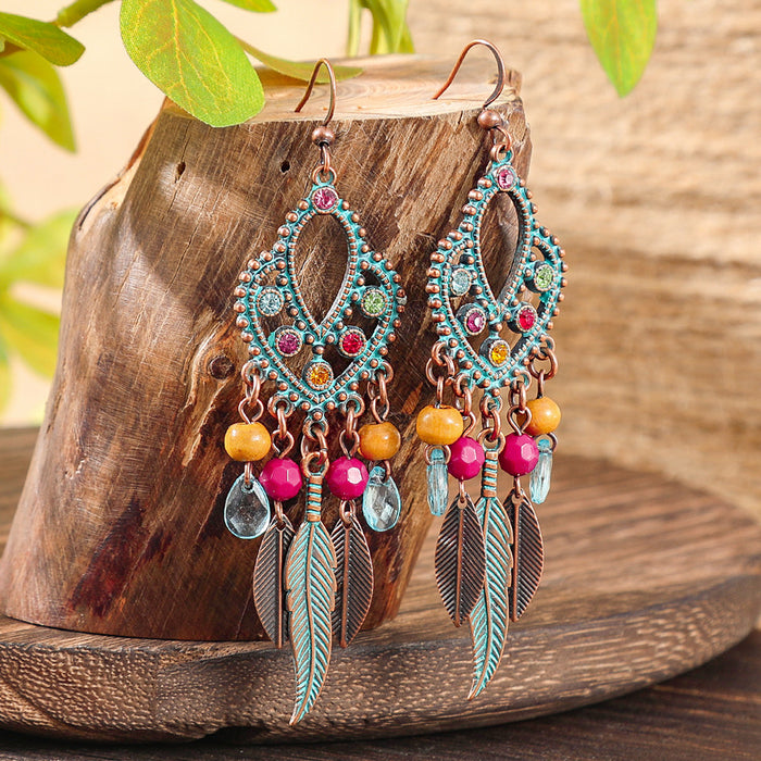Wholesale Bohemian Tassel Geometric Drop Earrings Electroplated Zinc Alloy Jewelry Accessory MOQ≥2