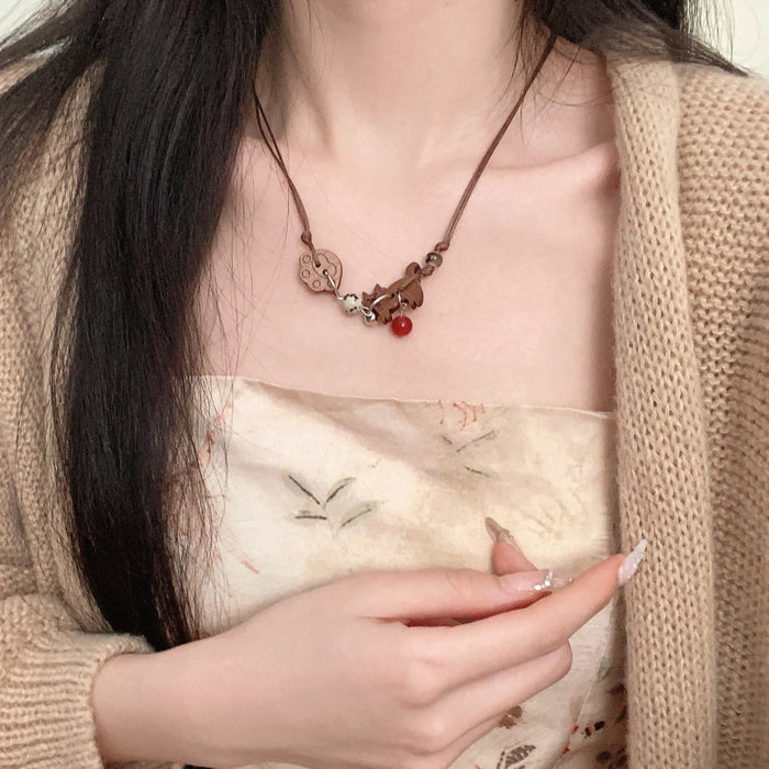 Wholesale Pendant necklace cute niche creative design sweater chain personalized versatile accessory