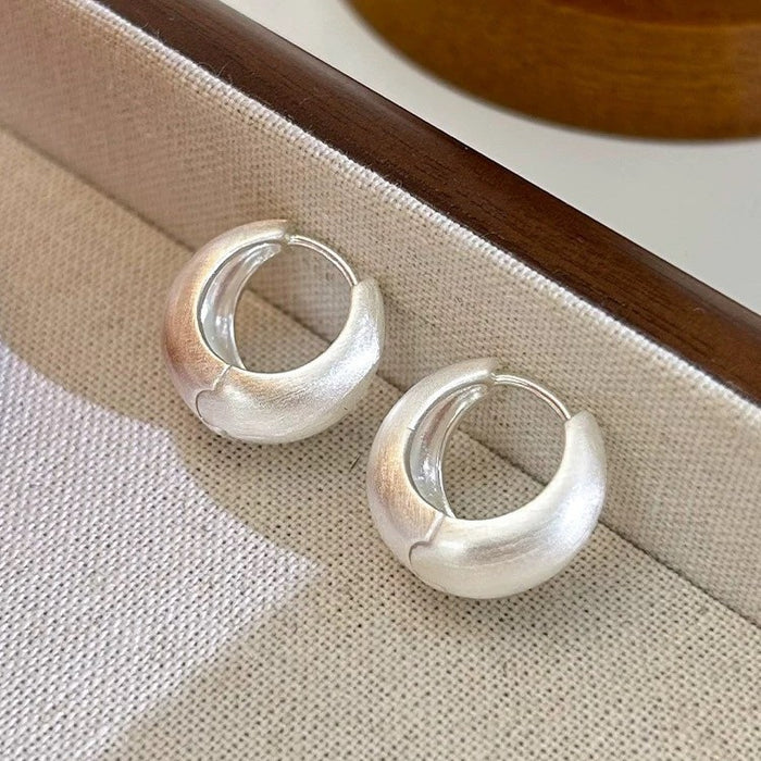 Wholesale Frosted Brushed Earrings Elegant Versatile Simple Popular Earrings New Style