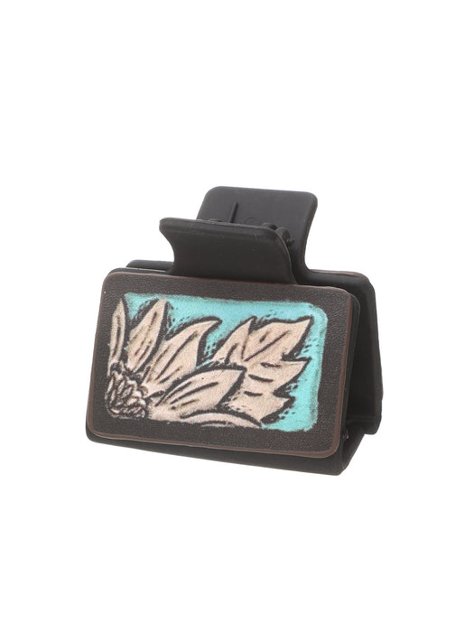 Wholesale West Wind Sunflower Cactus Leather Shark Clip Grab Clip Women Hairpin