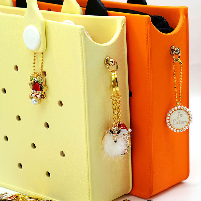 Wholesale Cartoon Christmas Metal Keychain Bag Charm Cute Holiday Gift Accessory