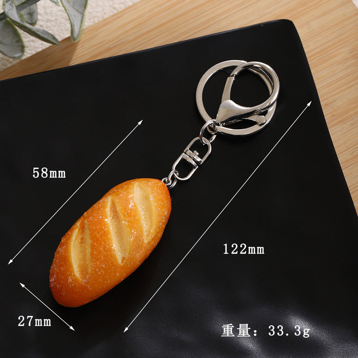Wholesale PVC Bread Keychain Set Realistic Croissant Donut Design Fun Bag Charm