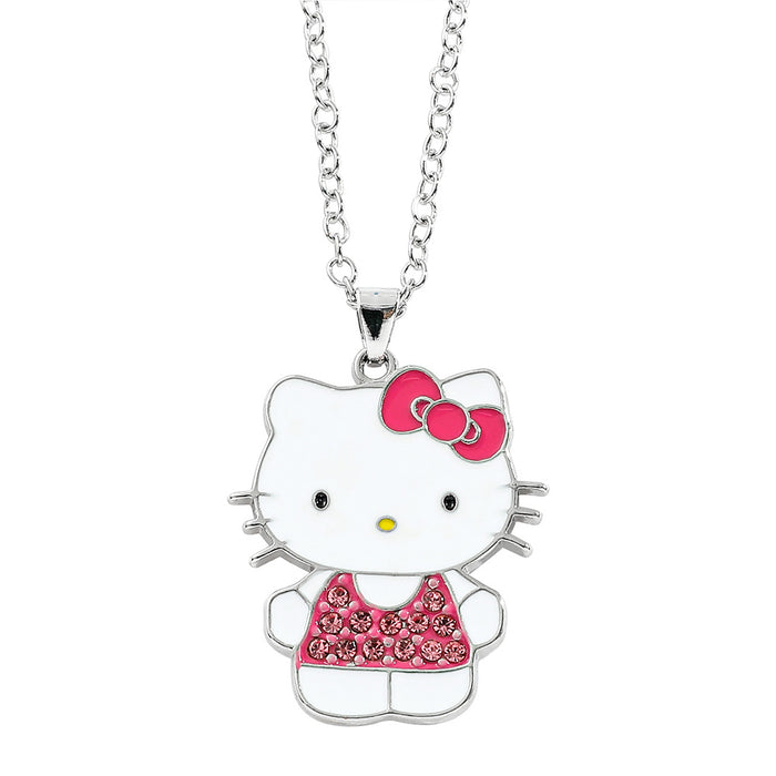 Wholesale Cartoon cat necklace pendant rhinestone enamel jewelry