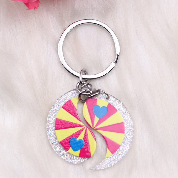 Wholesale Rainbow Love Acrylic Keychain JDC-KC-MingM003