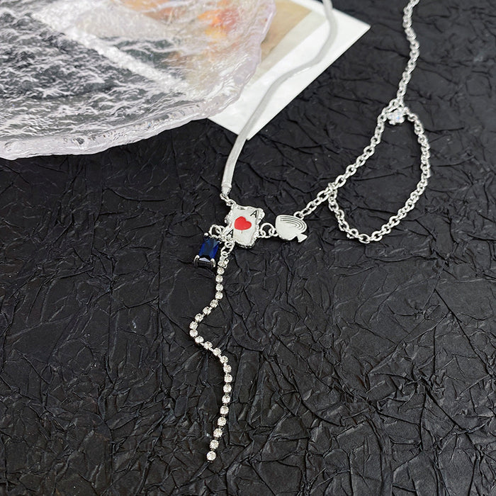 Wholesale Niche necklace design, patchwork necklace, versatile and high-end, tassel collarbone chain