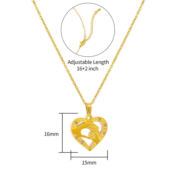 Wholesale Stainless Steel Gold-Plated Heart Necklace