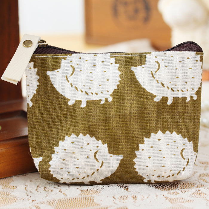 Wholesale Retro coin purse, simple and fashionable canvas cartoon key, cute card bag
