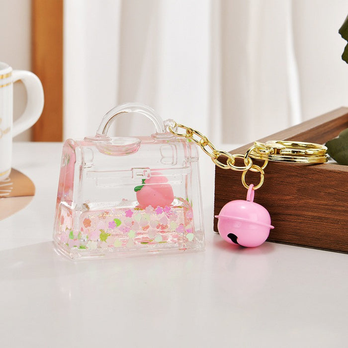 Wholesale Quicksand Bottle Cartoon Kitten Keychain