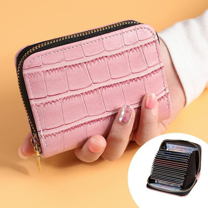 Wholesale PU Card Holder Multi-Slot Retro Letters Pattern Women' s Daily Wallet Gift MOQ≥3