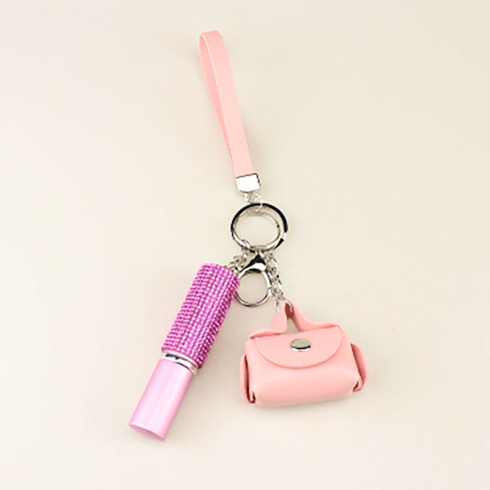 Wholesale Coin Purse with Diamond 5ml Perfume Spray Empty Bottle Plastic Keychain JDC-KC-TouMS055