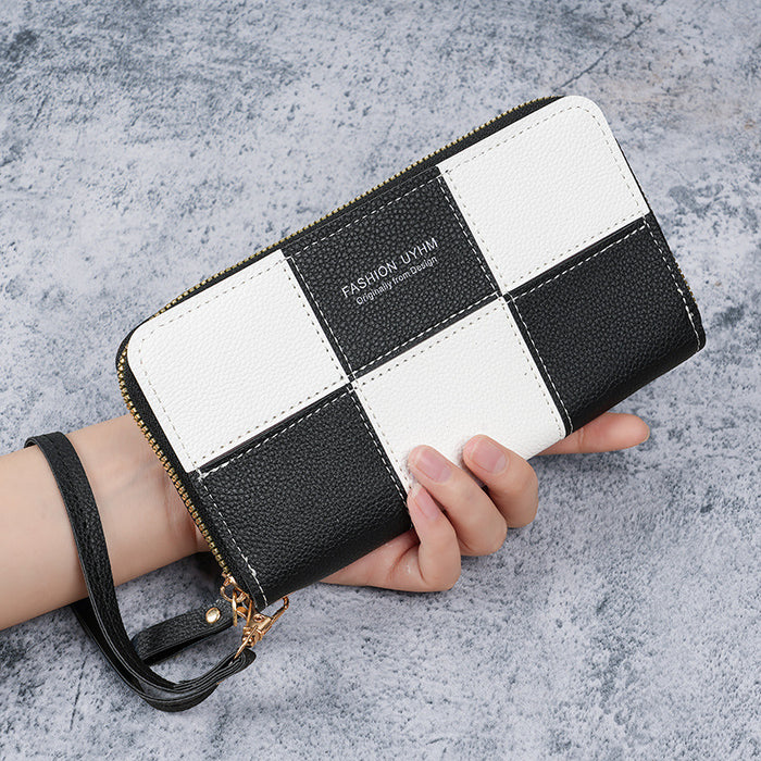Wholesale Geometric Pattern PU Long Wallet with Phone Pocket - Trendy Fashion Accessory